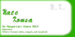 mate komsa business card